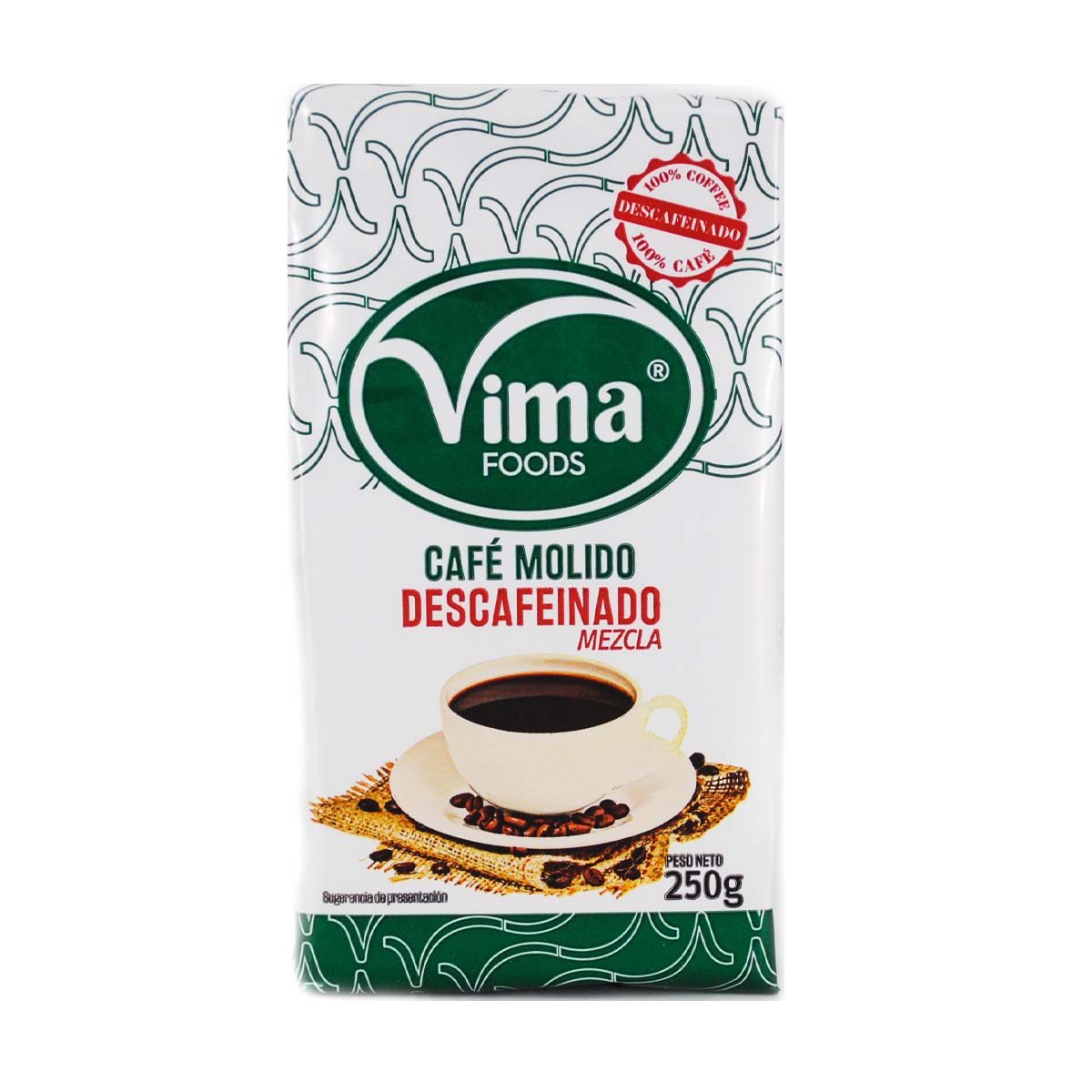 Café molido descafeinado mezclado Vima (250 g)